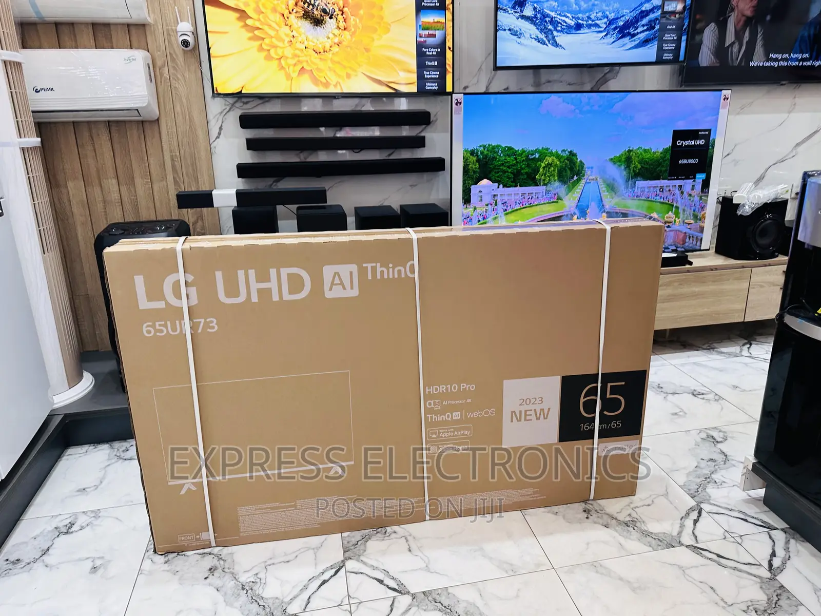 Glossy Sleek Black Lg UHD Smart 65”UR730