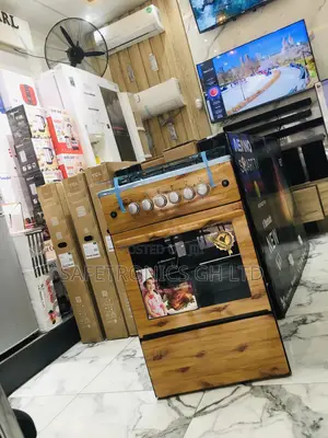 50x50 Oven With Grill Glass Lid Light Wooden 4 Gas Burner