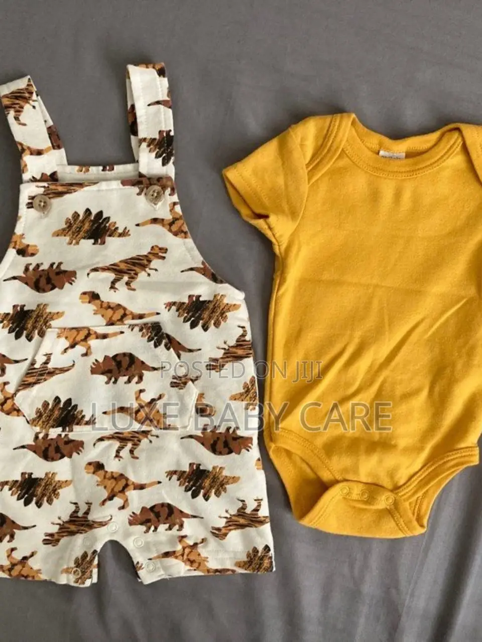 Baby Boy's 3-Piece Dinosaur Romper Bodysuit Set