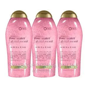 OGX Sensitive+Pink Sea Salt Rosewater Body Scrub Wash 577ml