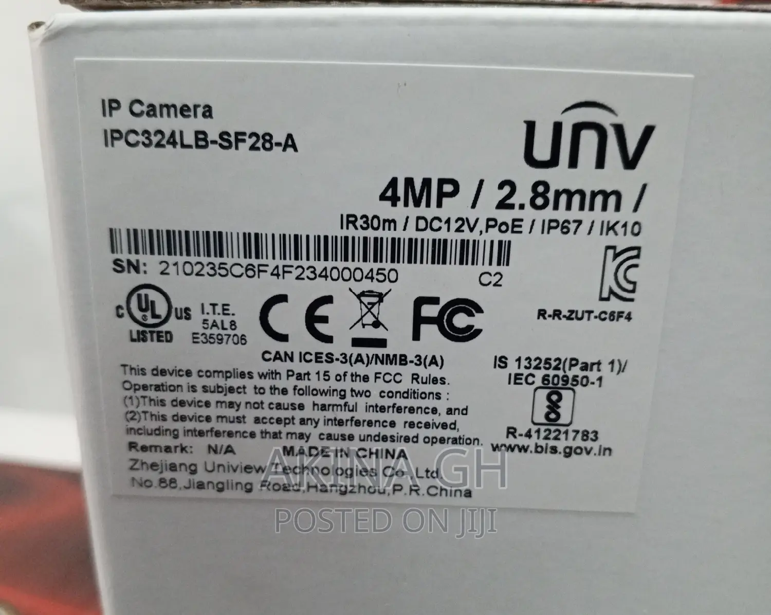 Uniview Unv 4mp Vandalproof Ip Dome Camera Ipc324lb-Sf28-A