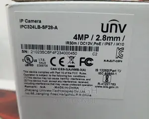 Uniview Unv 4mp Vandalproof Ip Dome Camera Ipc324lb-Sf28-A