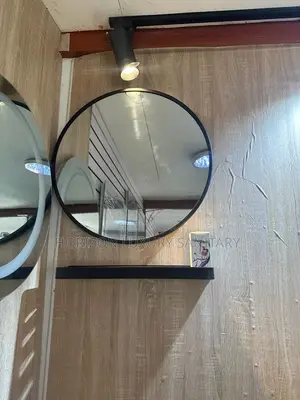 Round Matte Black High Definition Mirror