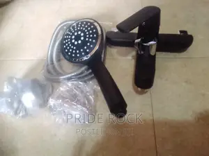Black and Chrome Telephone Shower Tap, Facet, Rain Shower