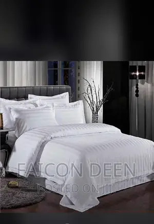Stripped White Original Cotton White Duvet Set