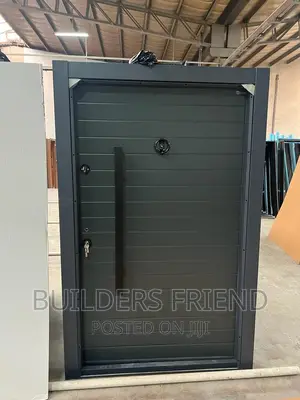 Turkish Gray Single Heavy Security Door+Handle+Double Lock
