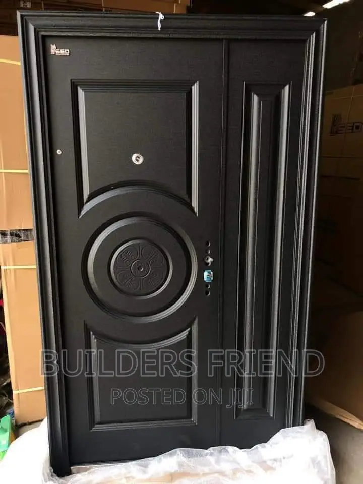 One Half All Black Standard Security Door+All Accessories