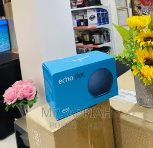 Elegant Black Echo Dot Portable Bluetooth Speaker.