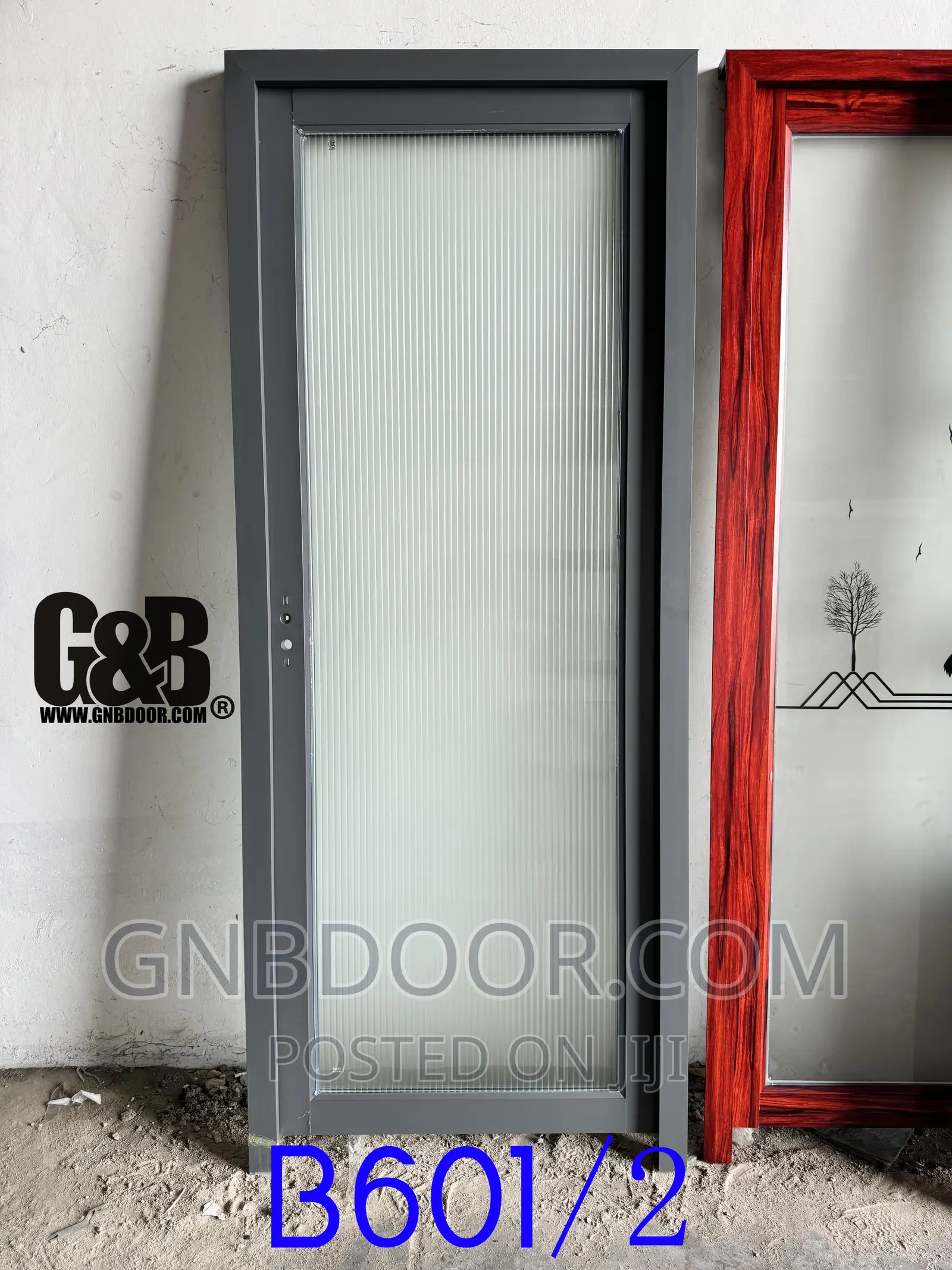 B601 Glass Door Bathroom Door Safety Glass Aluminum Frame