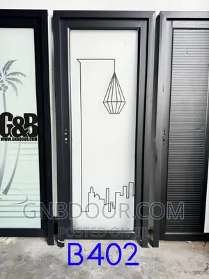 B402 Glass Door Bathroom Door Safety Glass Aluminum Frame