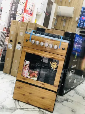 4 Gas Burner Oven With Grill Glass Lid 50x50 Light Wooden