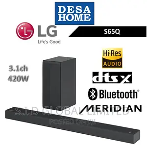 LG S65Q Sound Bar Meridian HDMI, Wireless Subwoofer 3.1 Ch