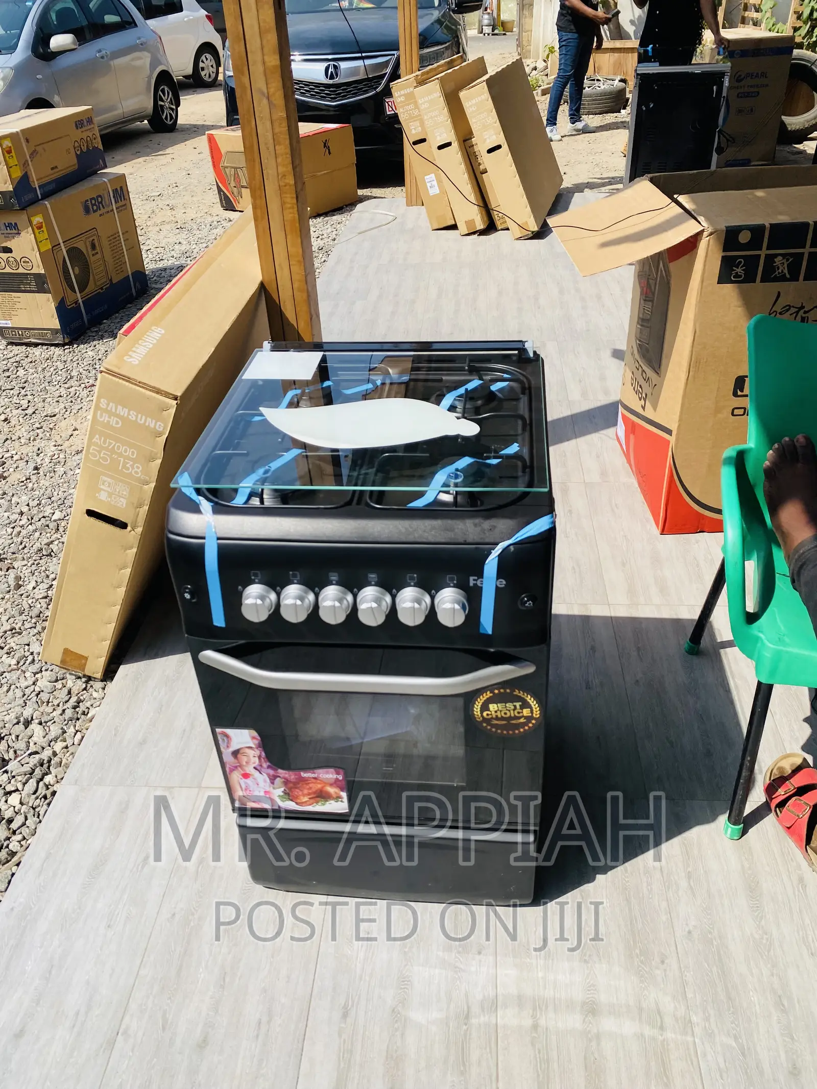Original Ferre 50x55 4 Gas With Oven Grill(Black).