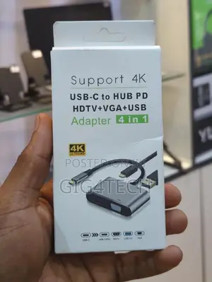 4 in 1 Type-C to VGA HDMI USB Adapter