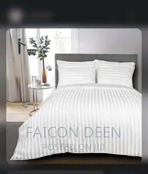 Hotel Original Stripped White Bedsheets With Pillow Cases