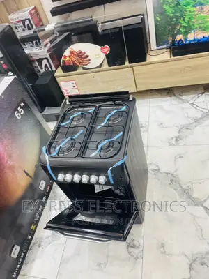 50/55 Gas Cooker Oven Grill Auto Ignition Black 4burner