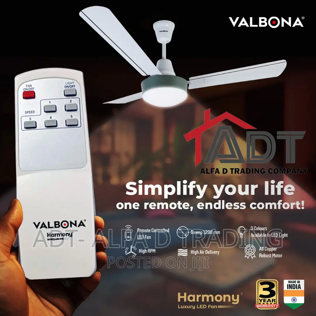 VALBONA 12W - Harmony Ceiling Fan With Led Light And Remote