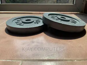 Pair of 5 Kg Carbon Steel Plate for Barbells and Curl Bars.