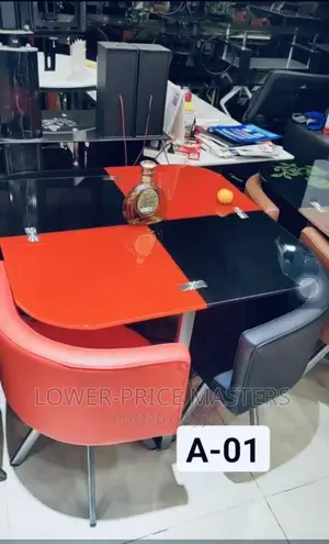 4 Chairs Dining Table Set (Glass)