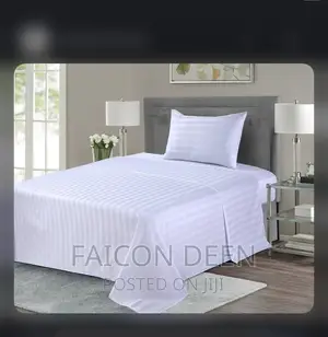 Highest Quality White Stripped Bedsheets With Pillow Cases