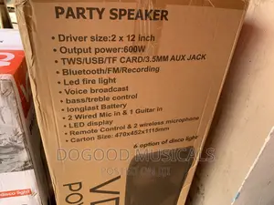 Vd Rechargeable Dual 12inch Party Speaker
