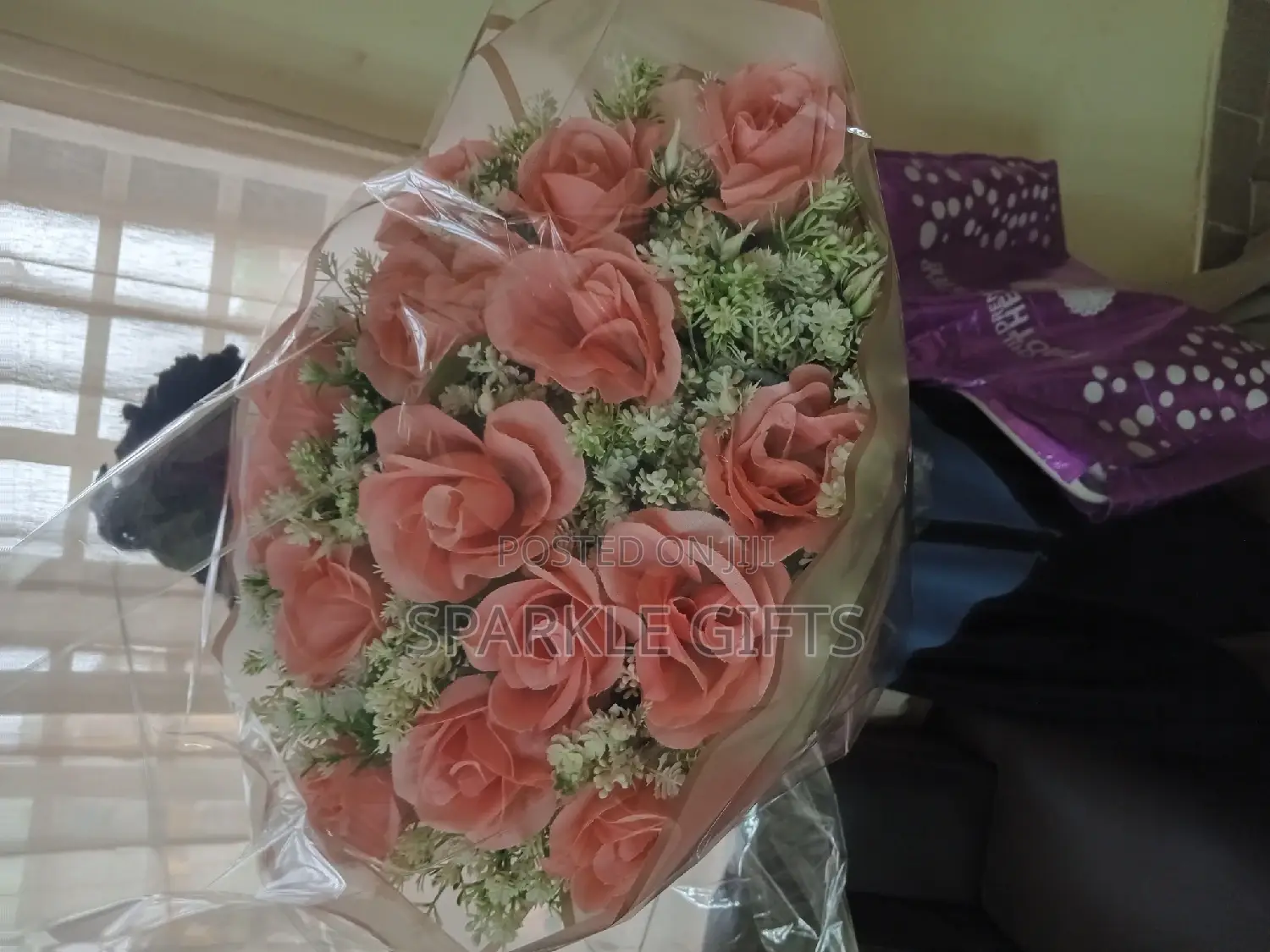 Artificial Pink Rose Bouquet, Valentine, Birthday, Gift