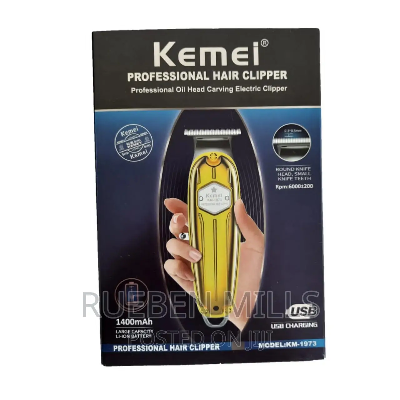 Close Shaving Kemei KM 1973 Beard Trimmer Barbering Machine