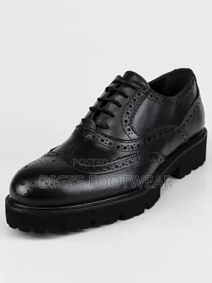 Black High Quality Leather Platform Shoe