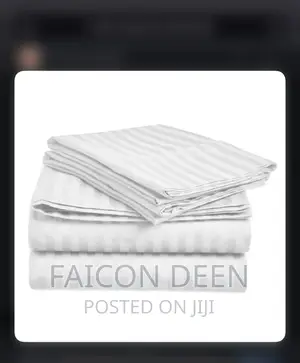 White Stripped Cotton Bedsheet With Pillow Cases