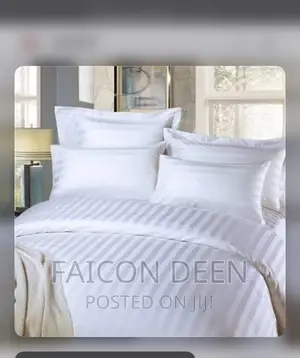 Original White Stripped Hotel Cotton Duvet Set (7 Pcsset