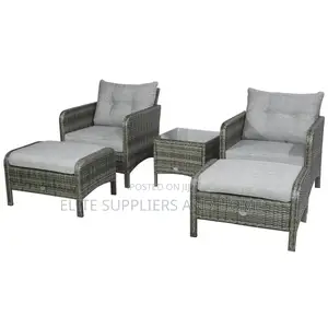 Garden Set 4 Chairs + 4 Footrests + 2 Tables