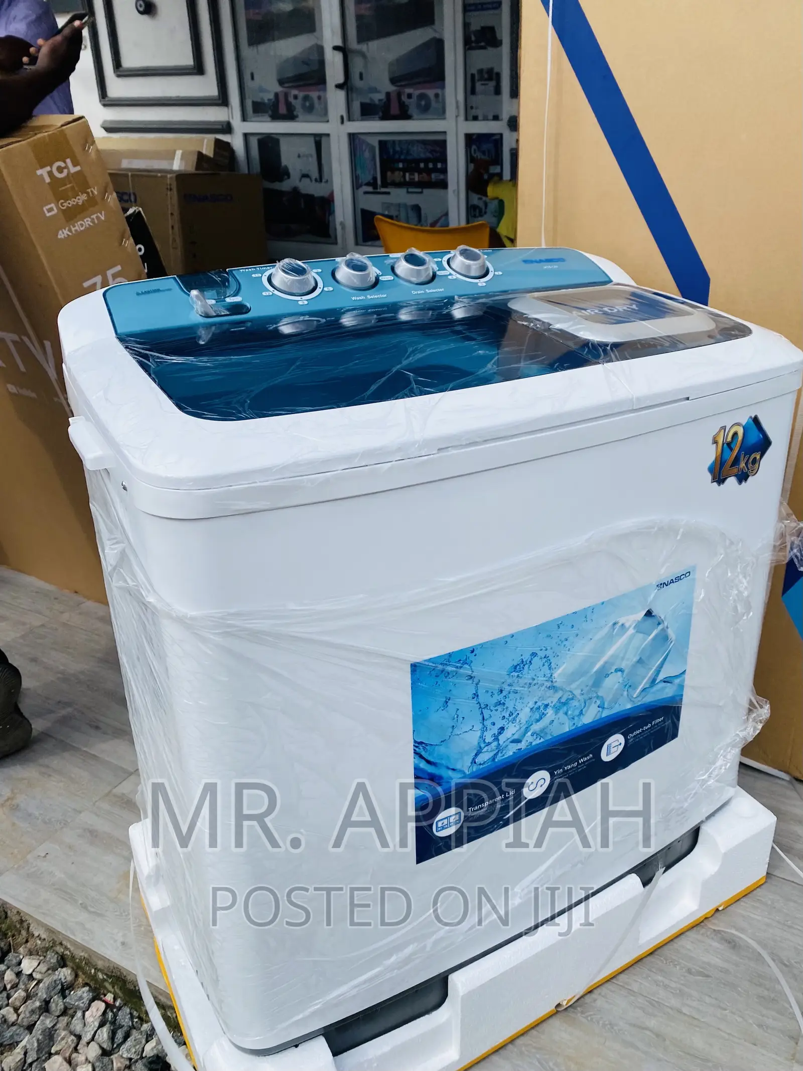 Energy Saving Nasco 12kg Twin Tap Washing Machine.