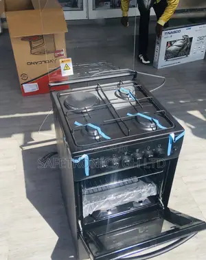 1 Electric 3 Gas Cooker Oven With Grill 50x50 Black Volcano