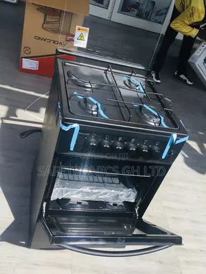 Black 1 Electric Oven With Grill 3 Gas Burner Volacno 50x50