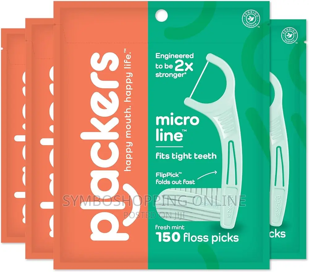 Plackers Micro Line Fits Tight Teeth Dental Floss Pick - 150 Count