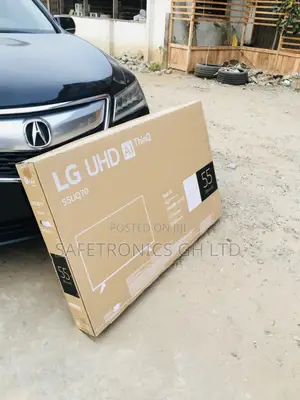 55 Inches Glossy LED LG UQ70 Smart Electric UHD Black Tv