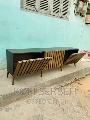 Wooden Tv Stand With Panel Doors