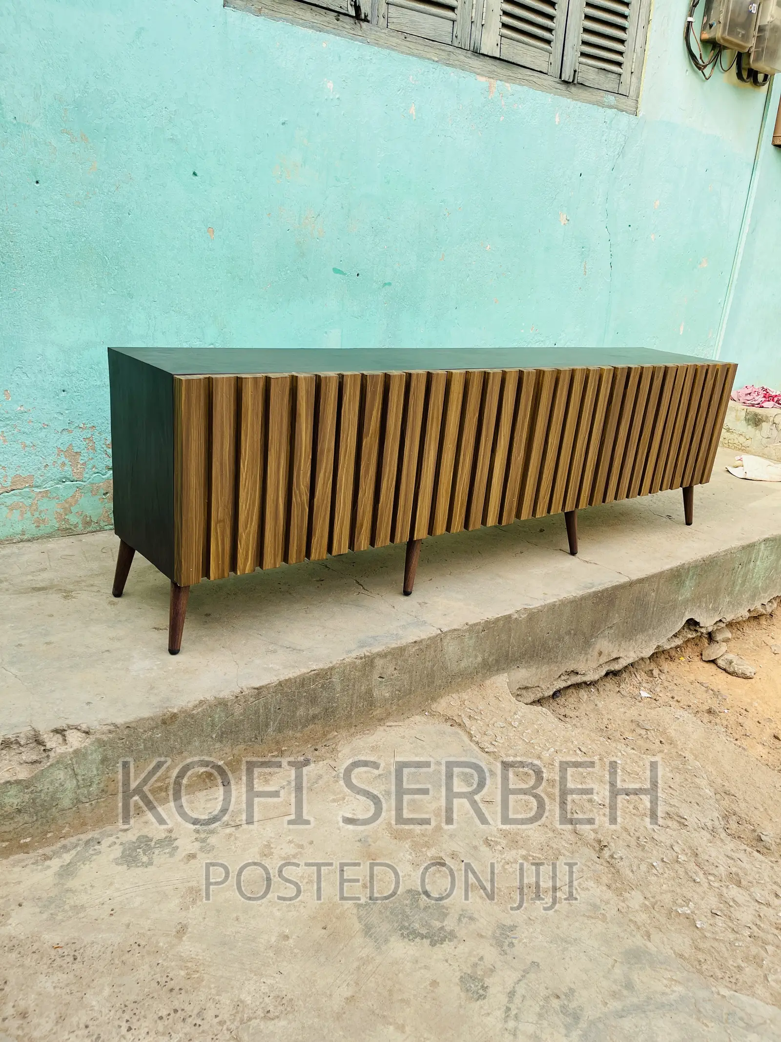 Wooden Tv Stand With Panel Doors
