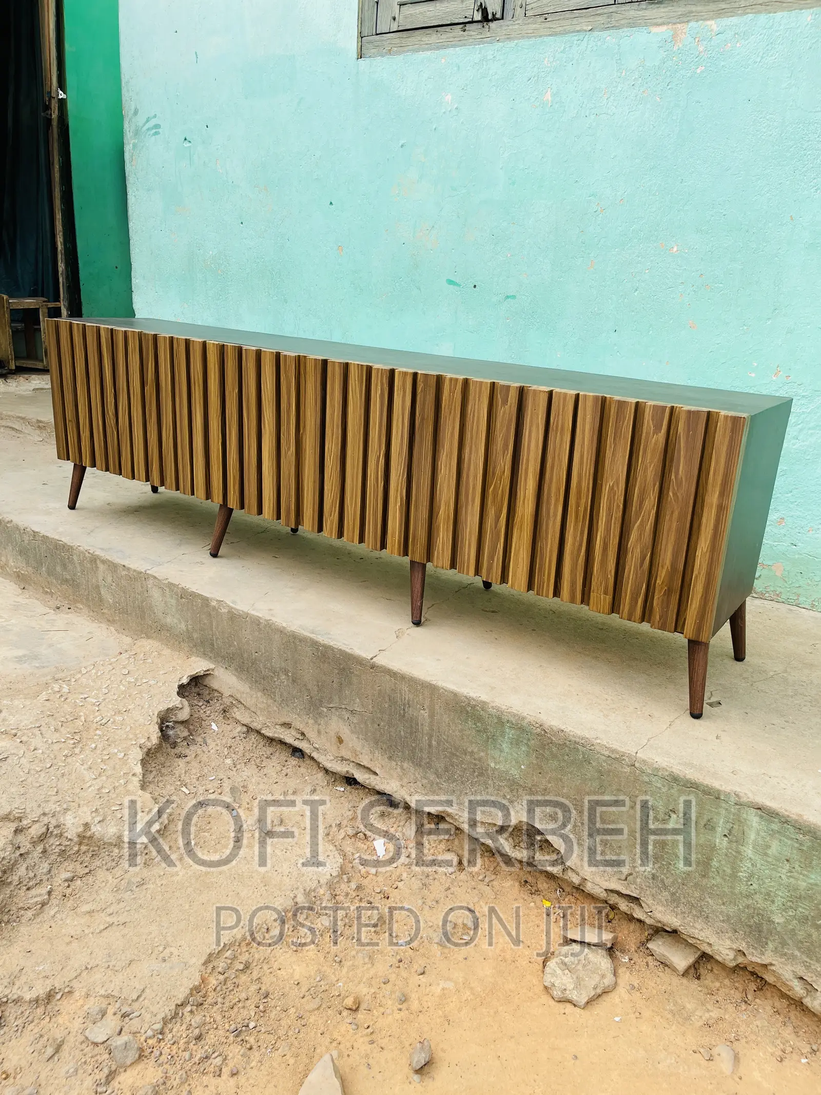 Wooden Tv Stand With Panel Doors