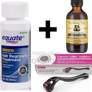 Equate Minoxidil + Castor Oil + Derma Roller for Hairline