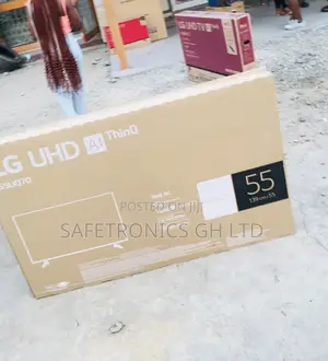 55 Inches Glossy LED Electric Smart Black UHD LG UQ70 Tv