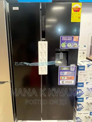 Black_nasco Side by Side Fridge With Side Freezer