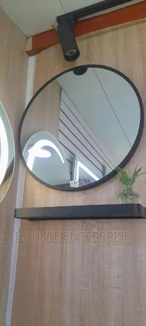 Round Mirror With Shelf 09