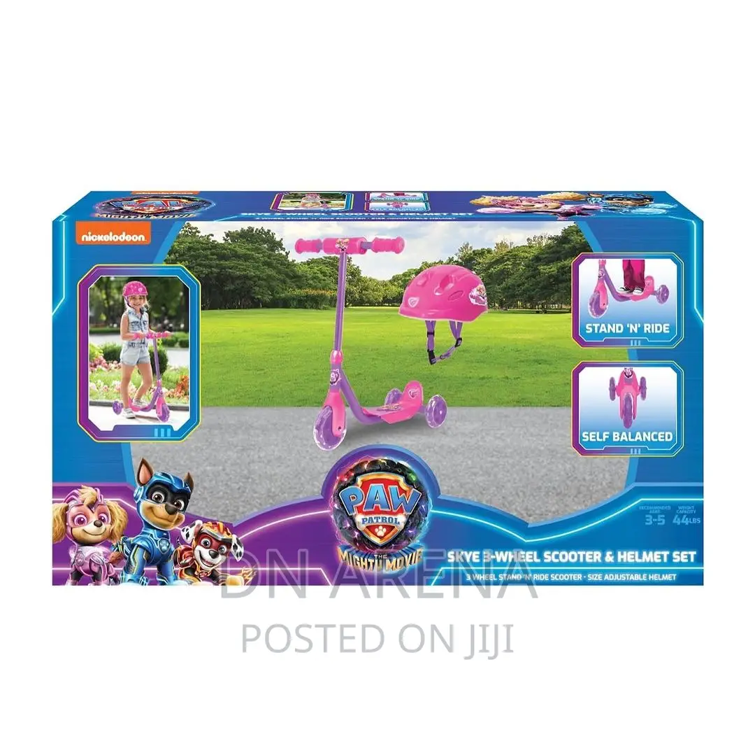 PAW Patrol the Mighty Movie Chase 3 Wheel Scooter+ Helmetset