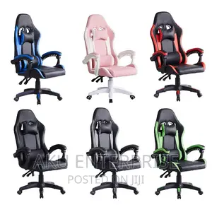 Gaming Chairs Leather Lumbar Support Pillow Office Adjusting