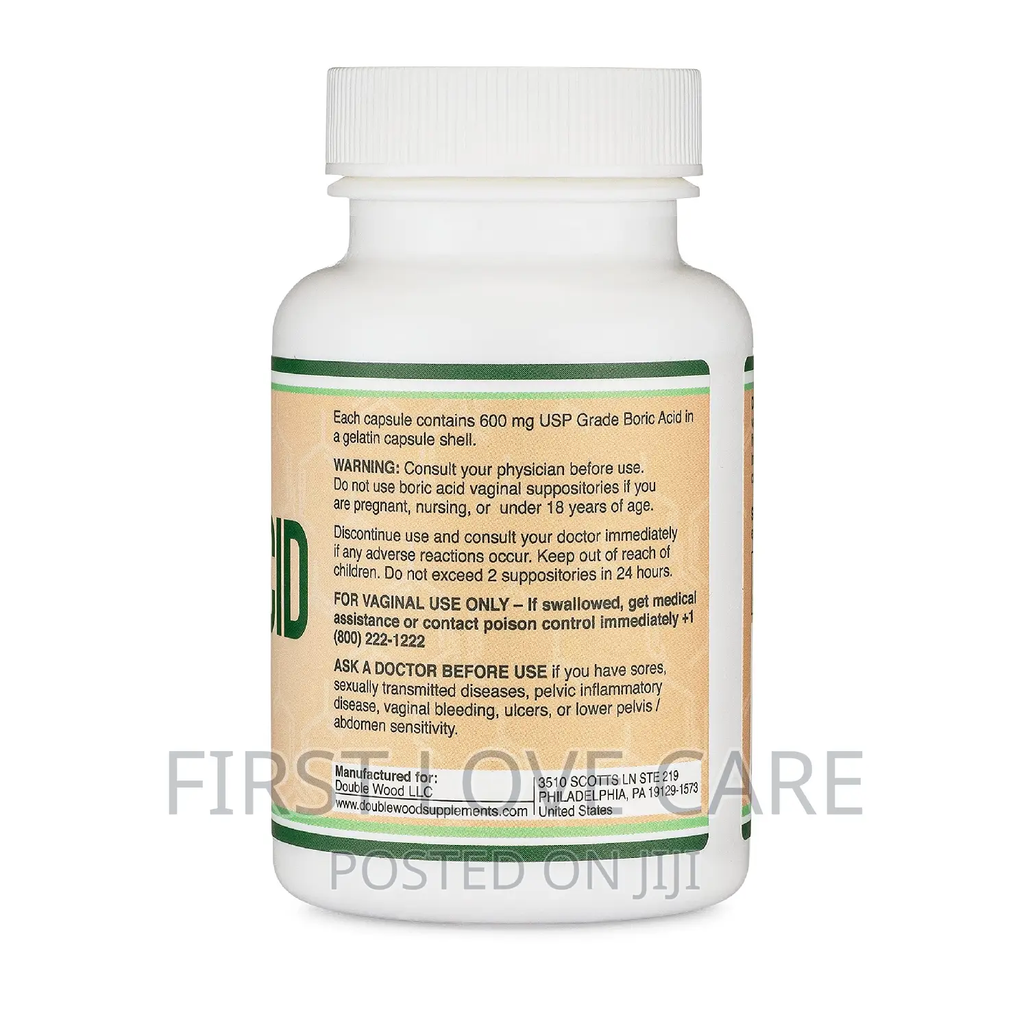Double Wood Boric ACID 600mg