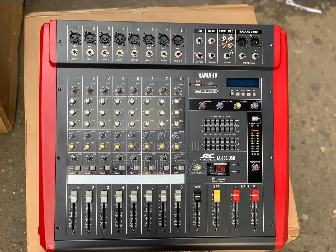 JAC JA-800/USB 8-Channel Powered Mixer With Bluetooth