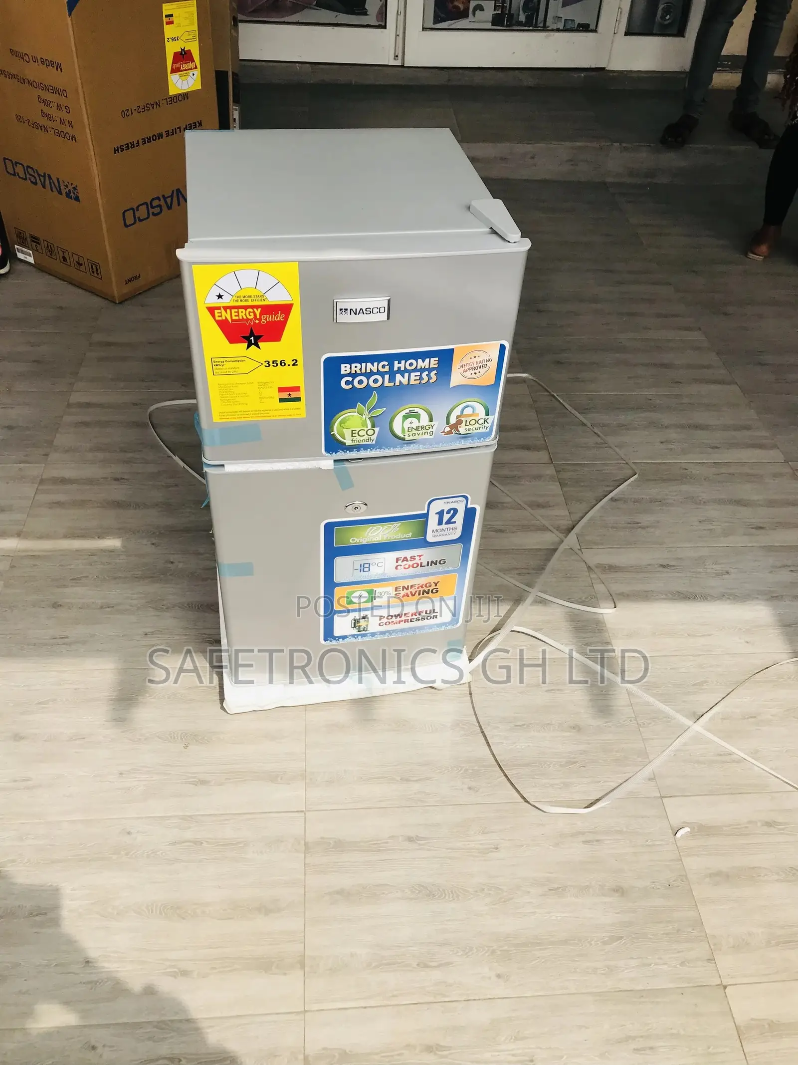 Topfreezer Nasco Nasf2-120 Gray Doubledoor Fridge Electric