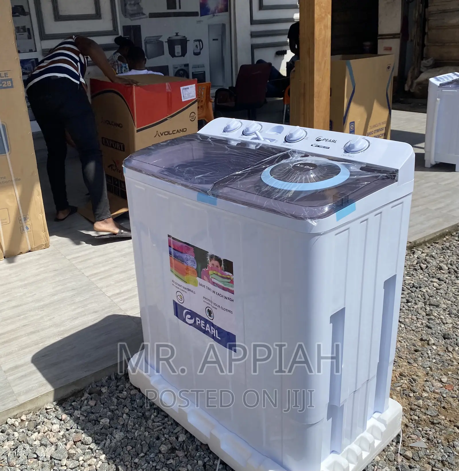 High Quality Pearl 12kg Twin Tap Electric Washing Machine.