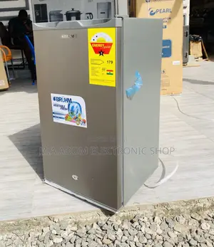 Stainless Steel Bruhm Single Door Table Top Fridge.